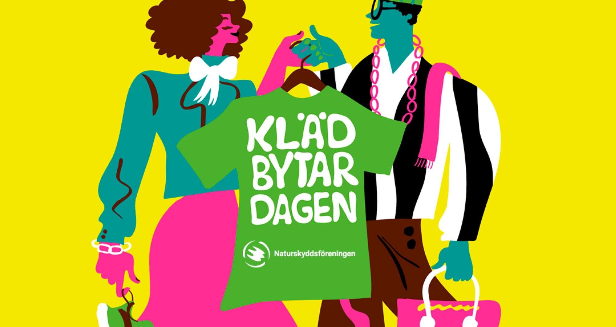En kvinna och man byter kläder.
