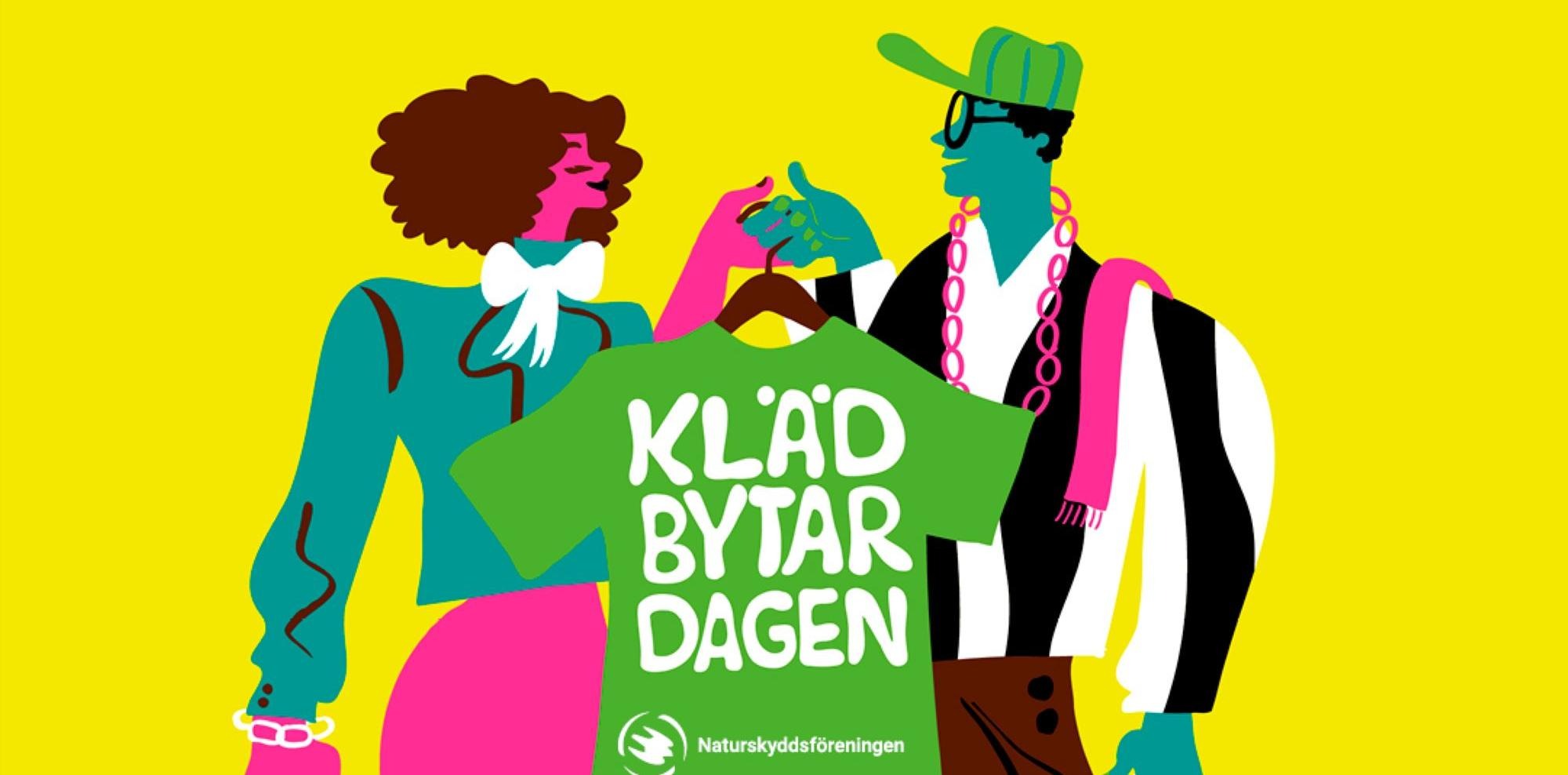 En kvinna och en man byter kläder.