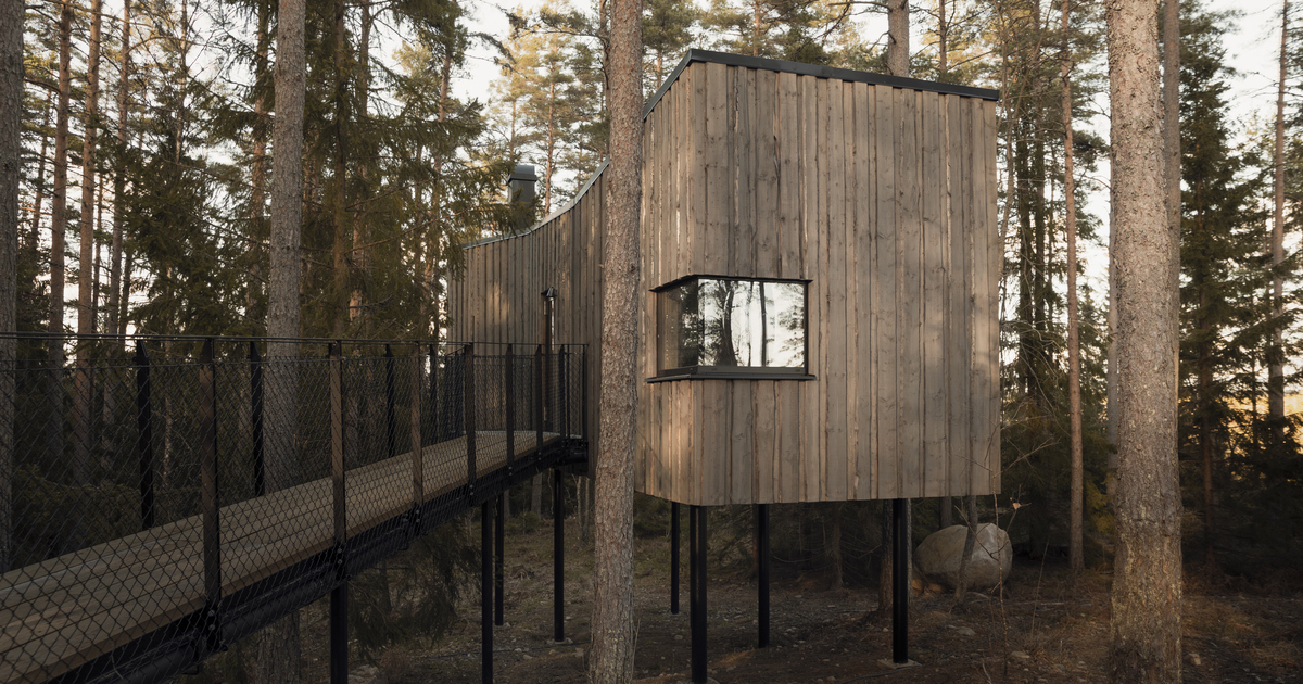 En av skogssviterna på Trakt Forest hotel.