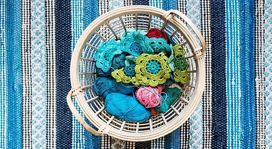 Bild till evenamnget Prova på virkning, mormorsrutor och scrunchies